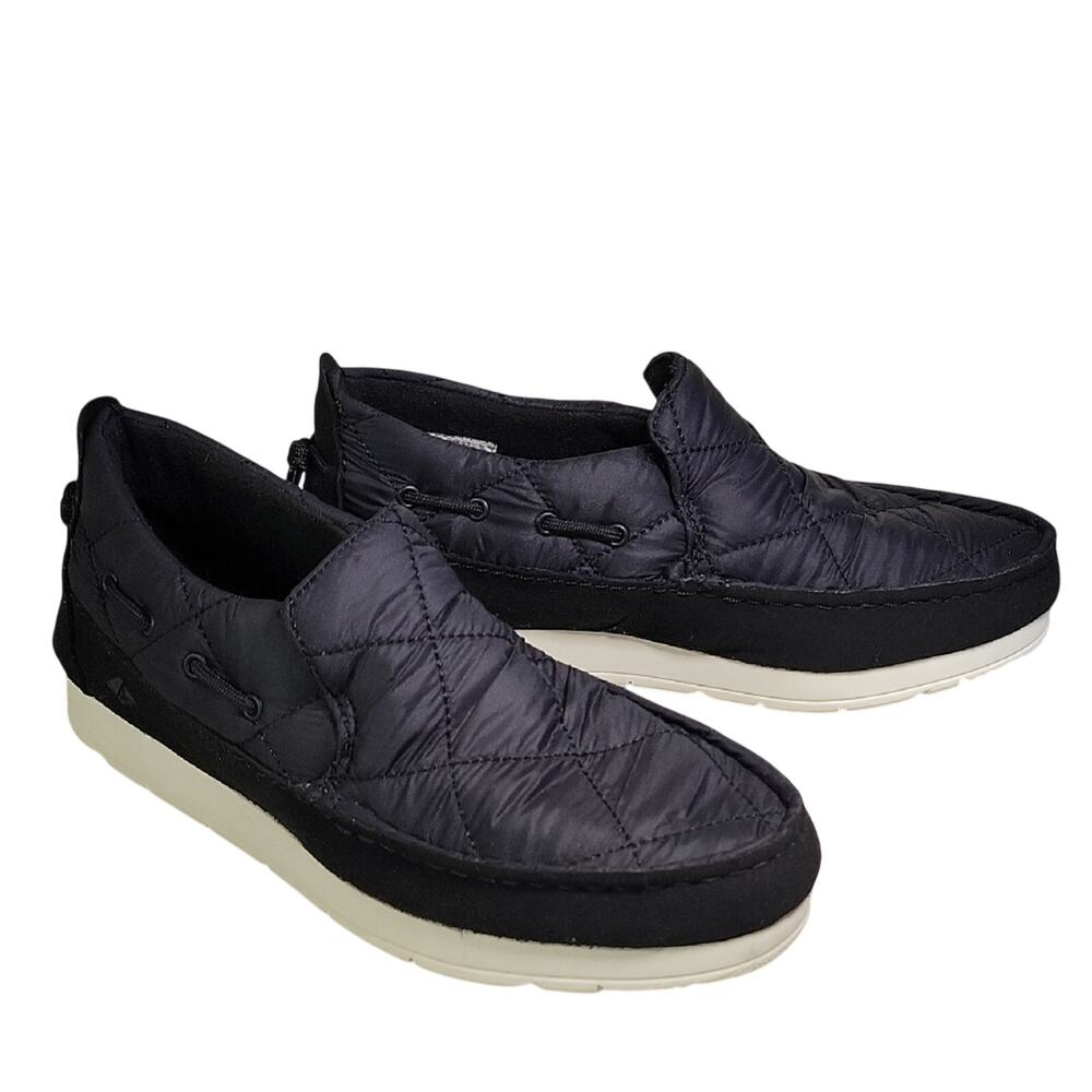Sperry Moc-Sider Nylon Slip On Shoes Black Quilted Womens Size 8